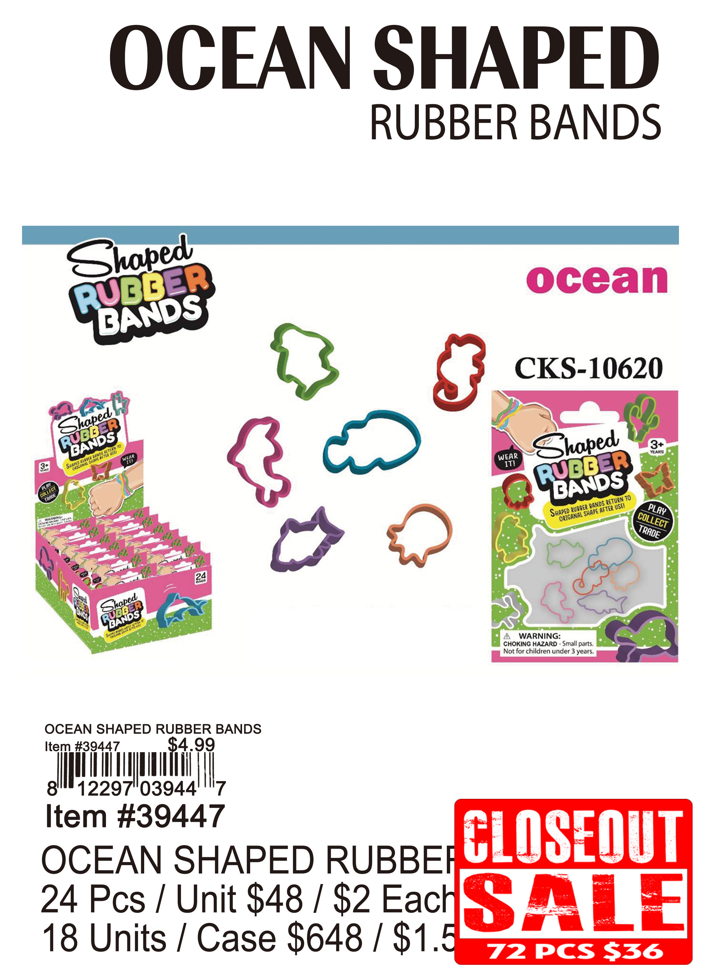 Ocean Shaped Rubber Bands (CL)